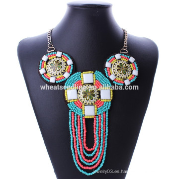 Collar del grano de la vendimia del boho de la joyería de la manera de la llegada de Yiwu futian